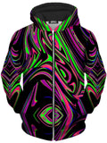 Pink and Green Blackout Drip Unisex Zip-Up Hoodie Big Tex Funkadelic Epic Hoodie