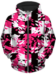 Pink Digital Unisex Zip-Up Hoodie