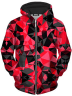 Red and Black Geo Unisex Zip-Up Hoodie Big Tex Funkadelic Epic Hoodie