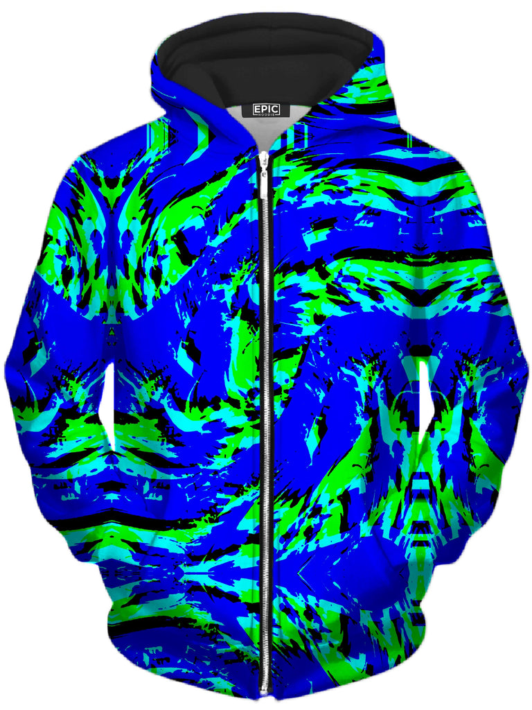 Big Tex Funkadelic - Sea Splatter Rave Graffiti Unisex Zip-Up Hoodie