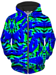 Sea Splatter Rave Graffiti Unisex Zip-Up Hoodie