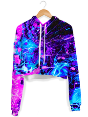 Cosmic Burst Fleece Crop Hoodie