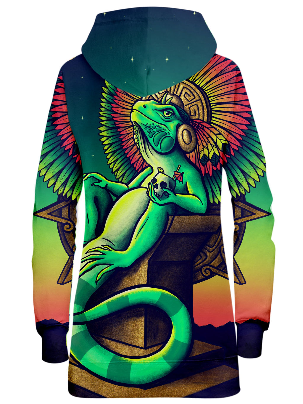 Iguana King Hoodie Dress Designosaur Epic Hoodie