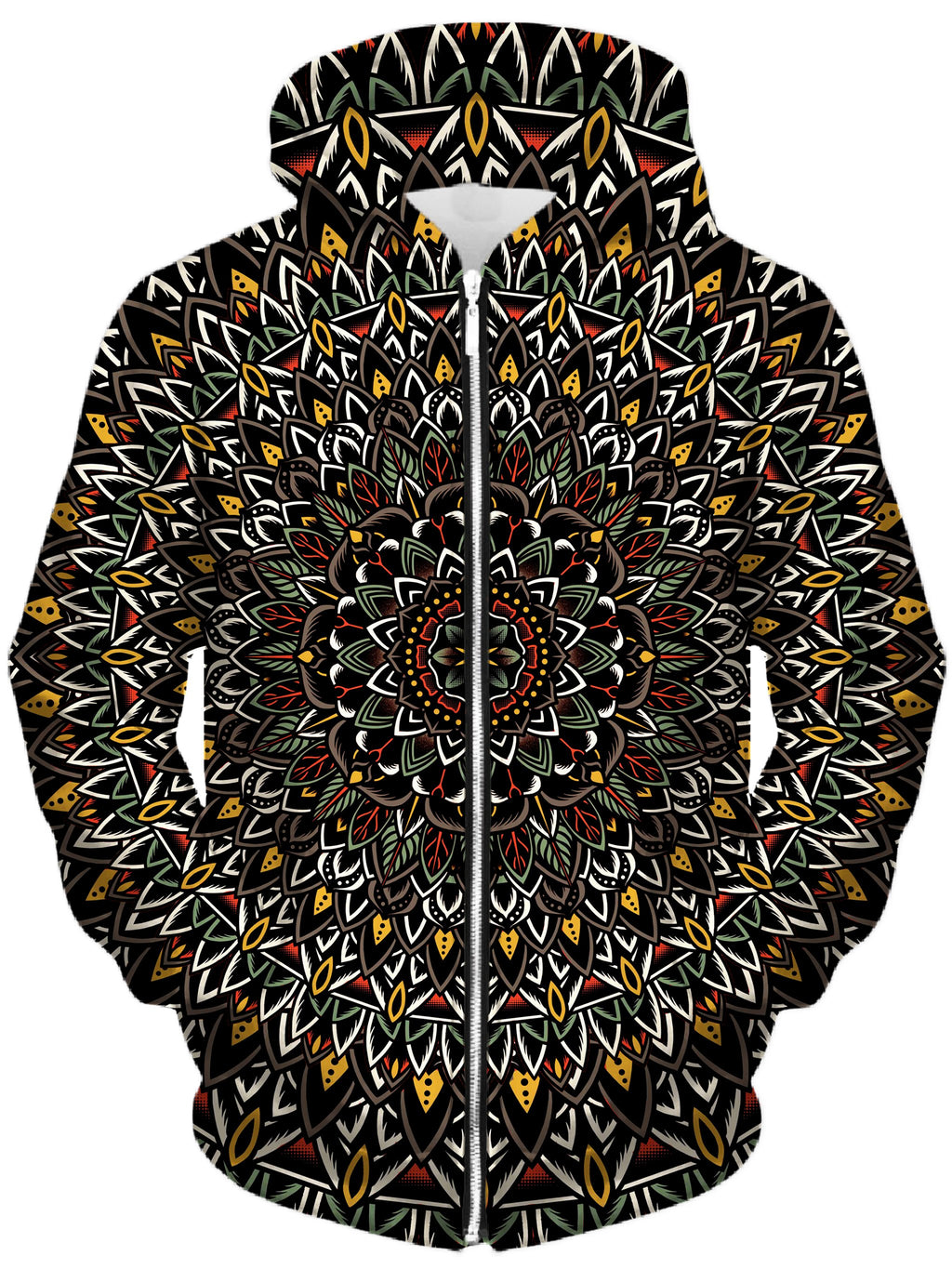 Flower Mandala Unisex Zip-Up Hoodie Set 4 Lyfe Epic Hoodie