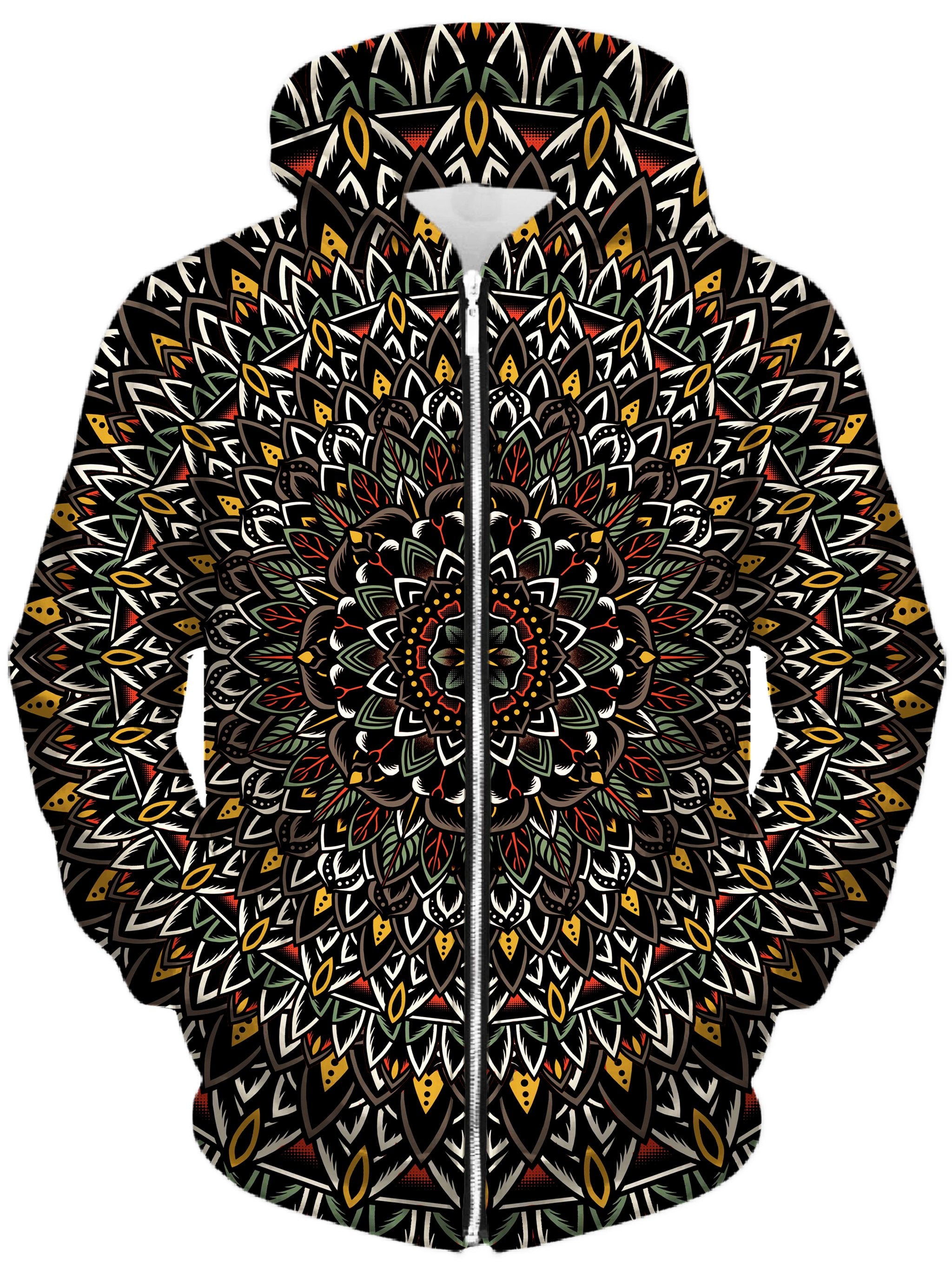 Flower Mandala Unisex Zip-Up Hoodie Set 4 Lyfe Epic Hoodie
