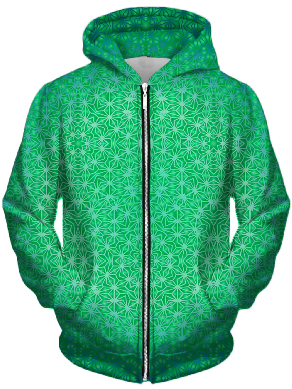Green Cosmic Stargrid Unisex Zip-Up Hoodie Set 4 Lyfe Epic Hoodie