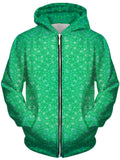Green Cosmic Stargrid Unisex Zip-Up Hoodie Set 4 Lyfe Epic Hoodie