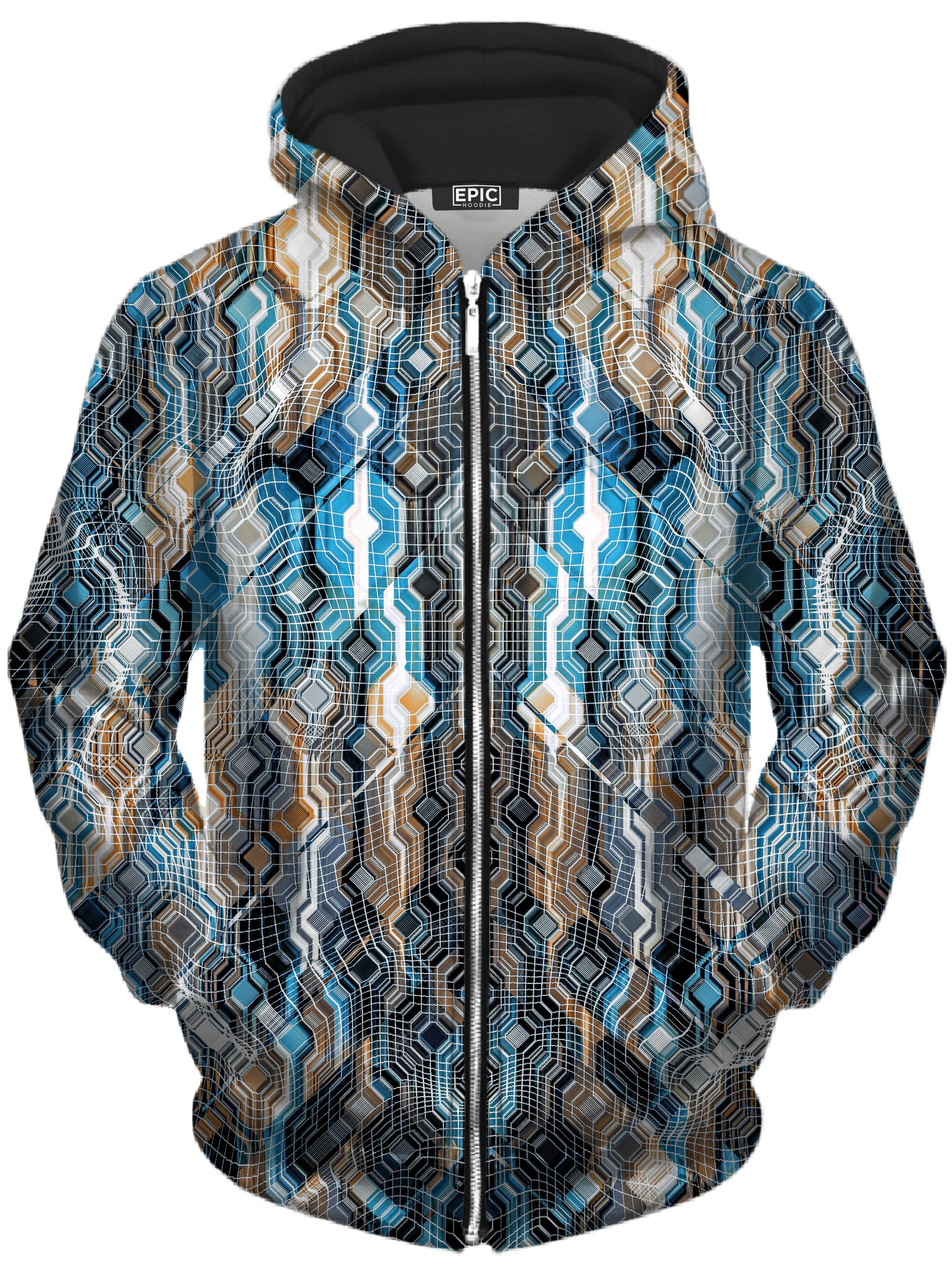 Fractional Data Unisex Zip-Up Hoodie Glass Prism Studios Epic Hoodie