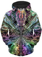 Holographic Storm Unisex Zip-Up Hoodie Glass Prism Studios Epic Hoodie