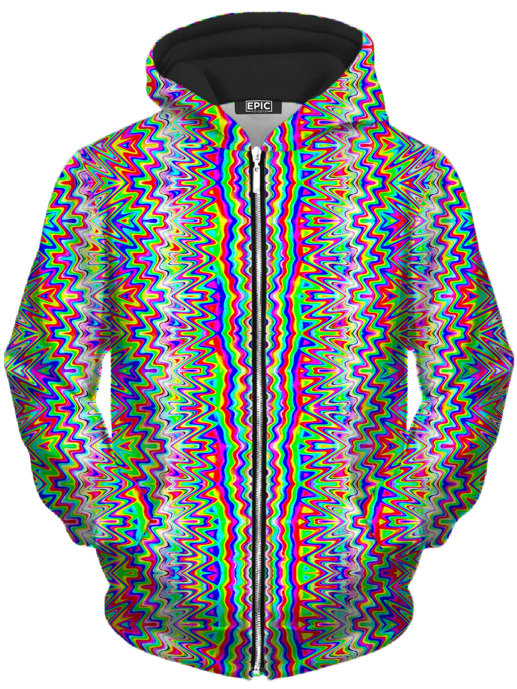 Psy Trip Unisex Zip-Up Hoodie Glass Prism Studios Epic Hoodie