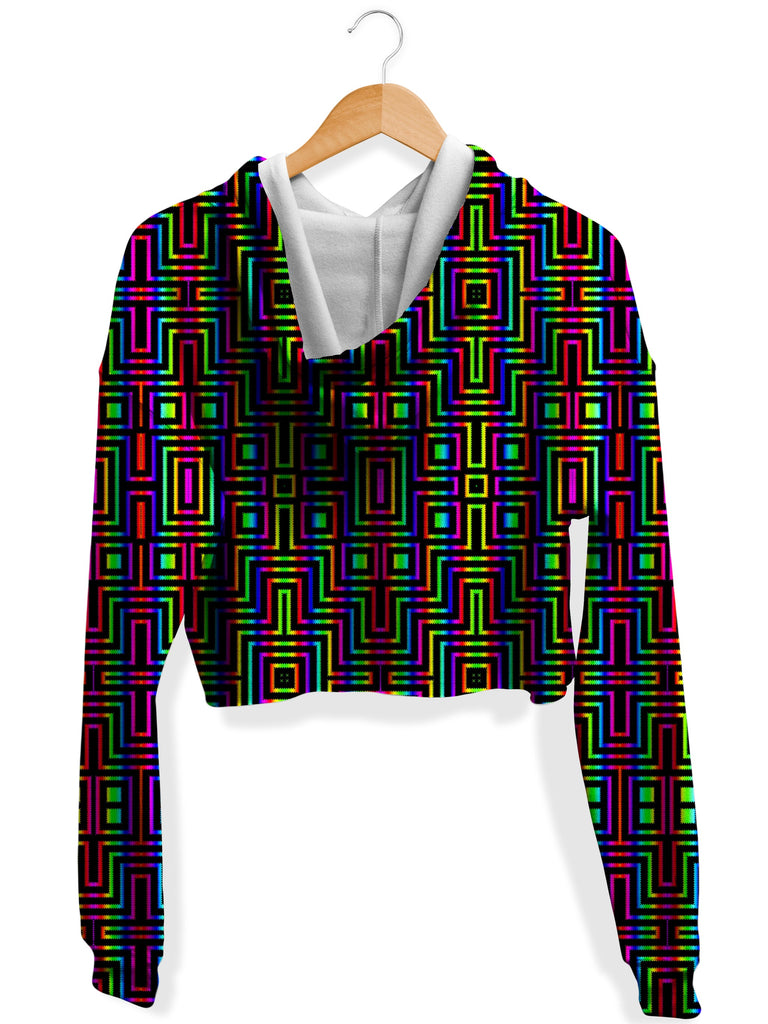 DMT Blocks Fleece Crop Hoodie