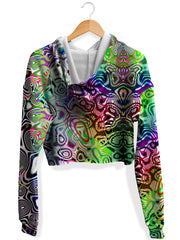 Rainbow Ripples Fleece Crop Hoodie