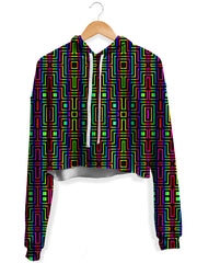 DMT Blocks Fleece Crop Hoodie