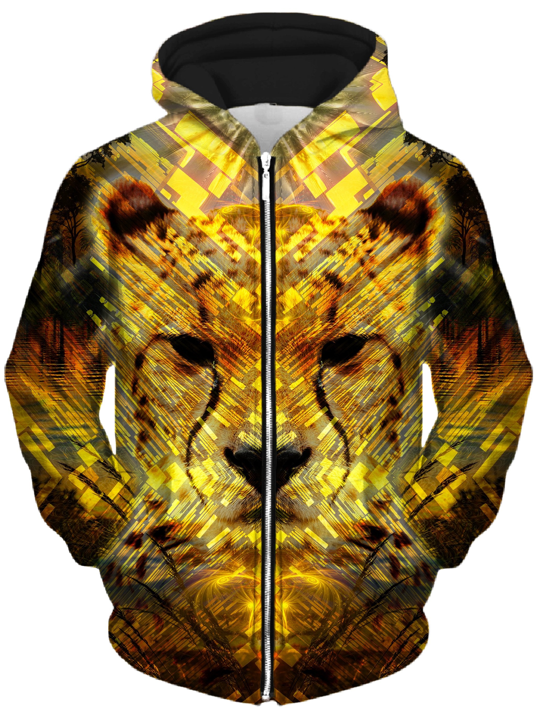 Cheetah Unisex Zip-Up Hoodie, Lucid Eye Studios, T6 - Epic Hoodie