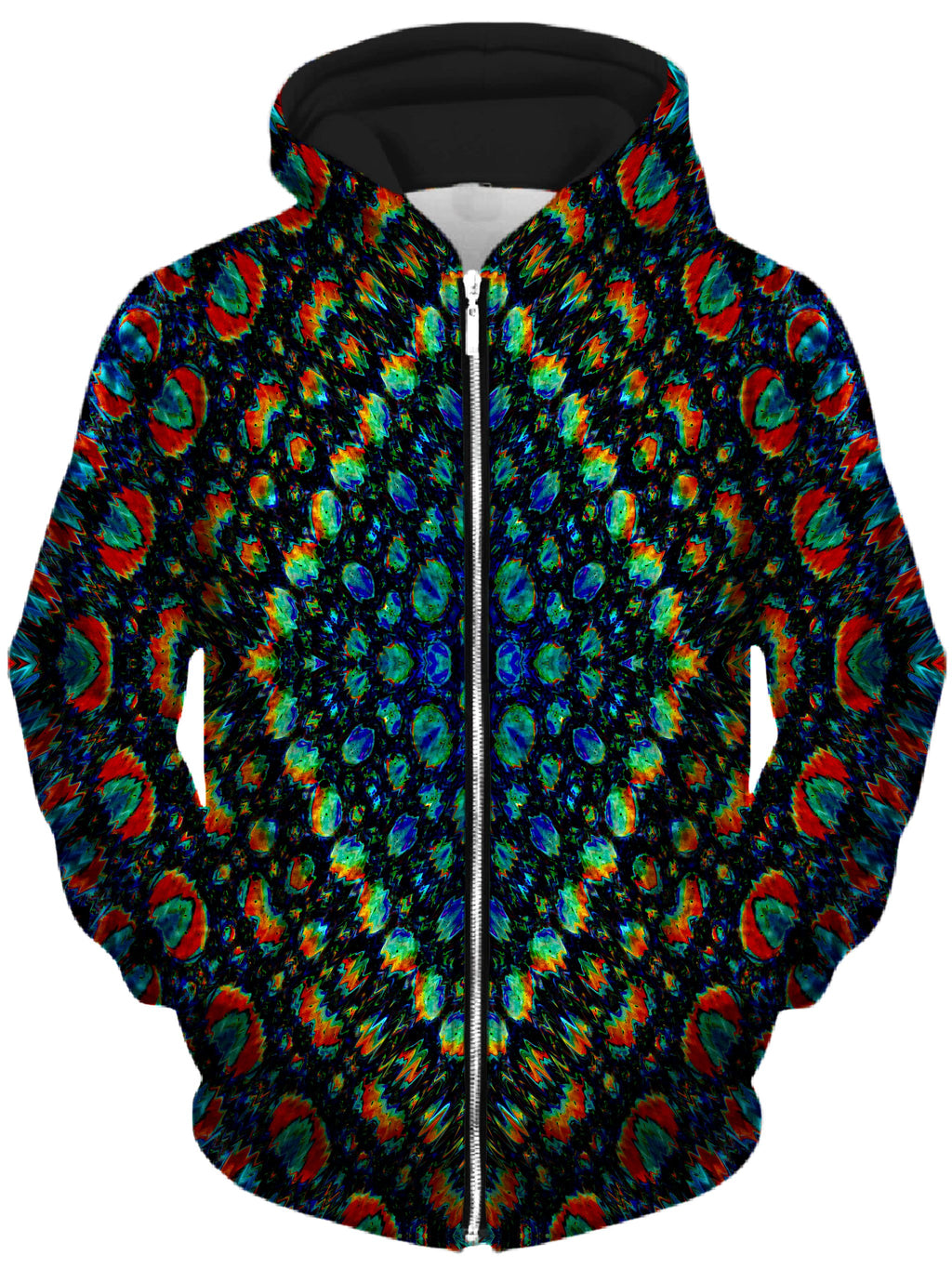 Oil Mosaic Unisex Zip-Up Hoodie Lucid Eye Studios Epic Hoodie
