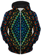 Oil Mosaic Unisex Zip-Up Hoodie Lucid Eye Studios Epic Hoodie