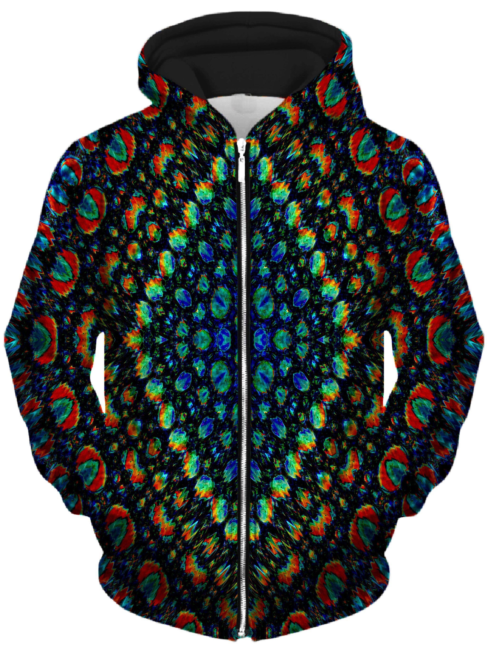 Oil Mosaic Unisex Zip-Up Hoodie Lucid Eye Studios Epic Hoodie