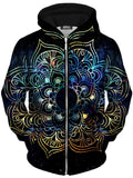 Galaxy Mandala Unisex Zip-Up Hoodie MCAshe Spiritual Art Epic Hoodie