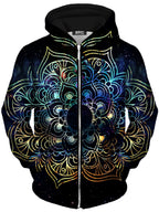 Galaxy Mandala Unisex Zip-Up Hoodie MCAshe Spiritual Art Epic Hoodie