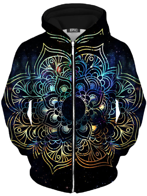 Galaxy Mandala Unisex Zip-Up Hoodie MCAshe Spiritual Art Epic Hoodie