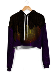 Hallucinations Golden Honey Fleece Crop Hoodie