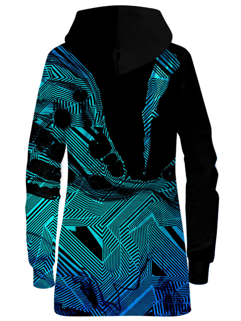 Primordial Flow Aqua Hoodie Dress