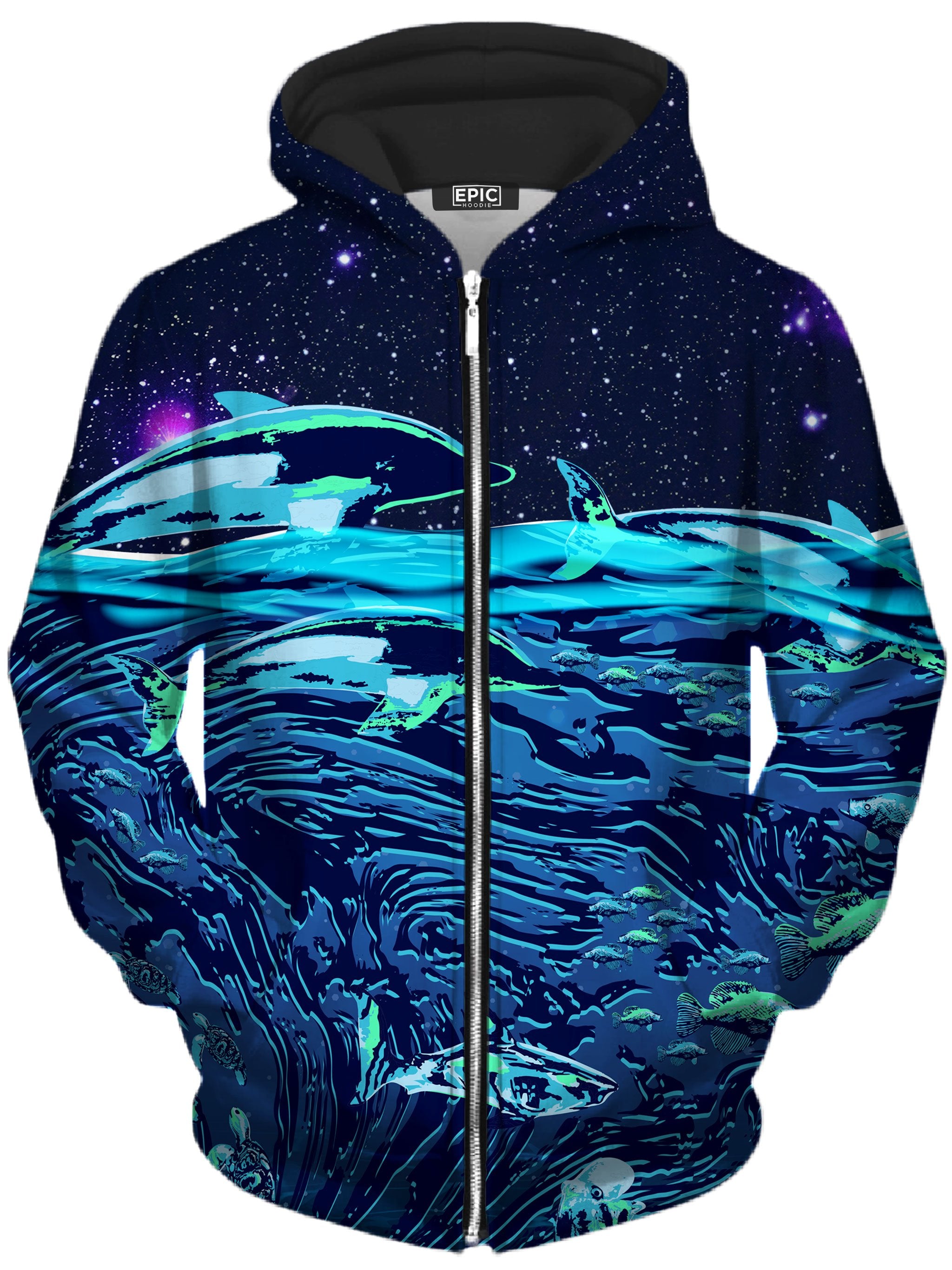 Celestial Seascape Unisex Zip-Up Hoodie Noctum X Truth Epic Hoodie