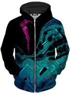 Primordial Flow Pink Unisex Zip-Up Hoodie Noctum X Truth Epic Hoodie