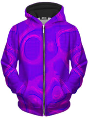 Wild Berry Halftone Unisex Zip-Up Hoodie