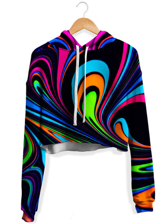 Psychedelic Pourhouse - Synesthesia Fleece Crop Hoodie