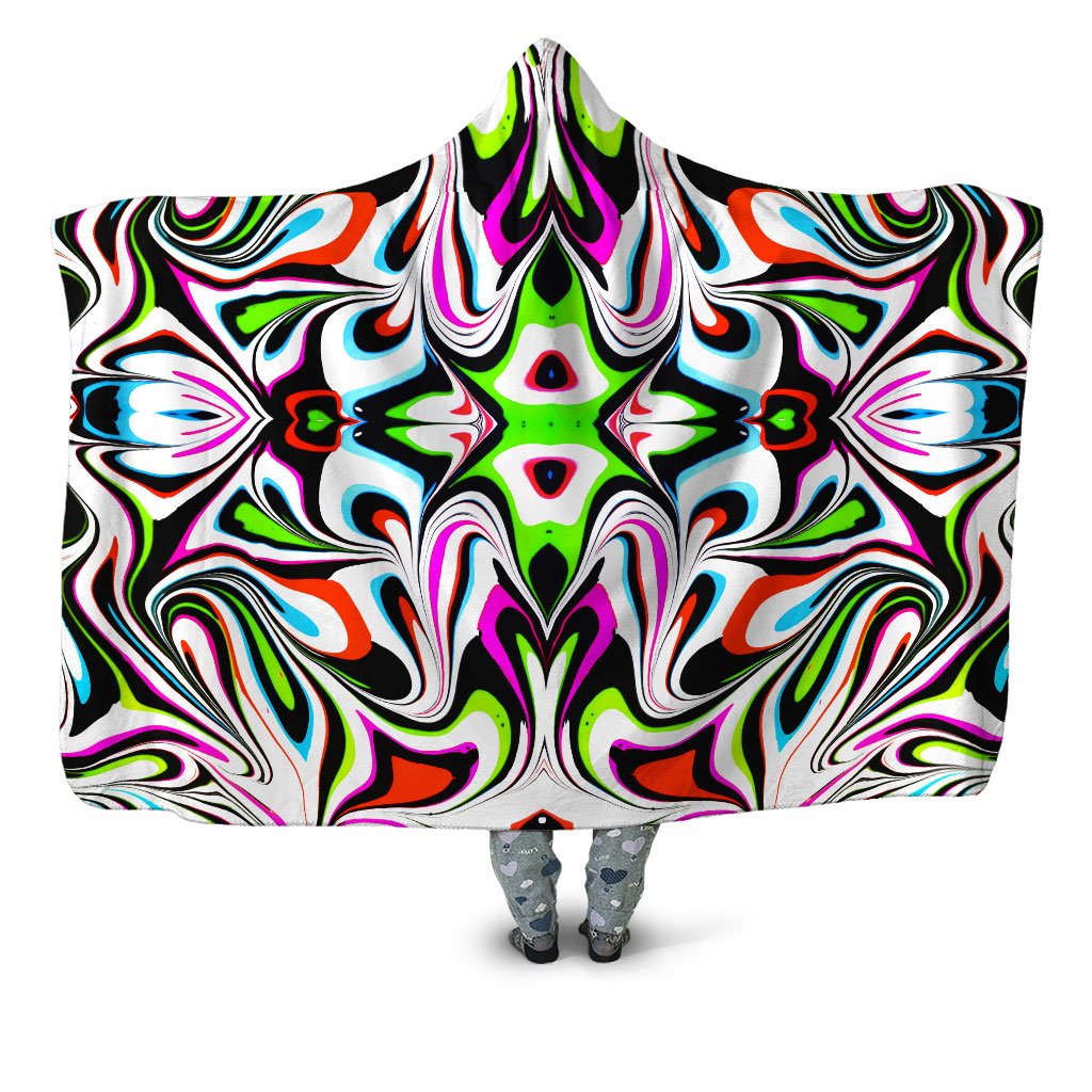Neon Zebra Portal Hooded Blanket Psychedelic Pourhouse Epic Hoodie