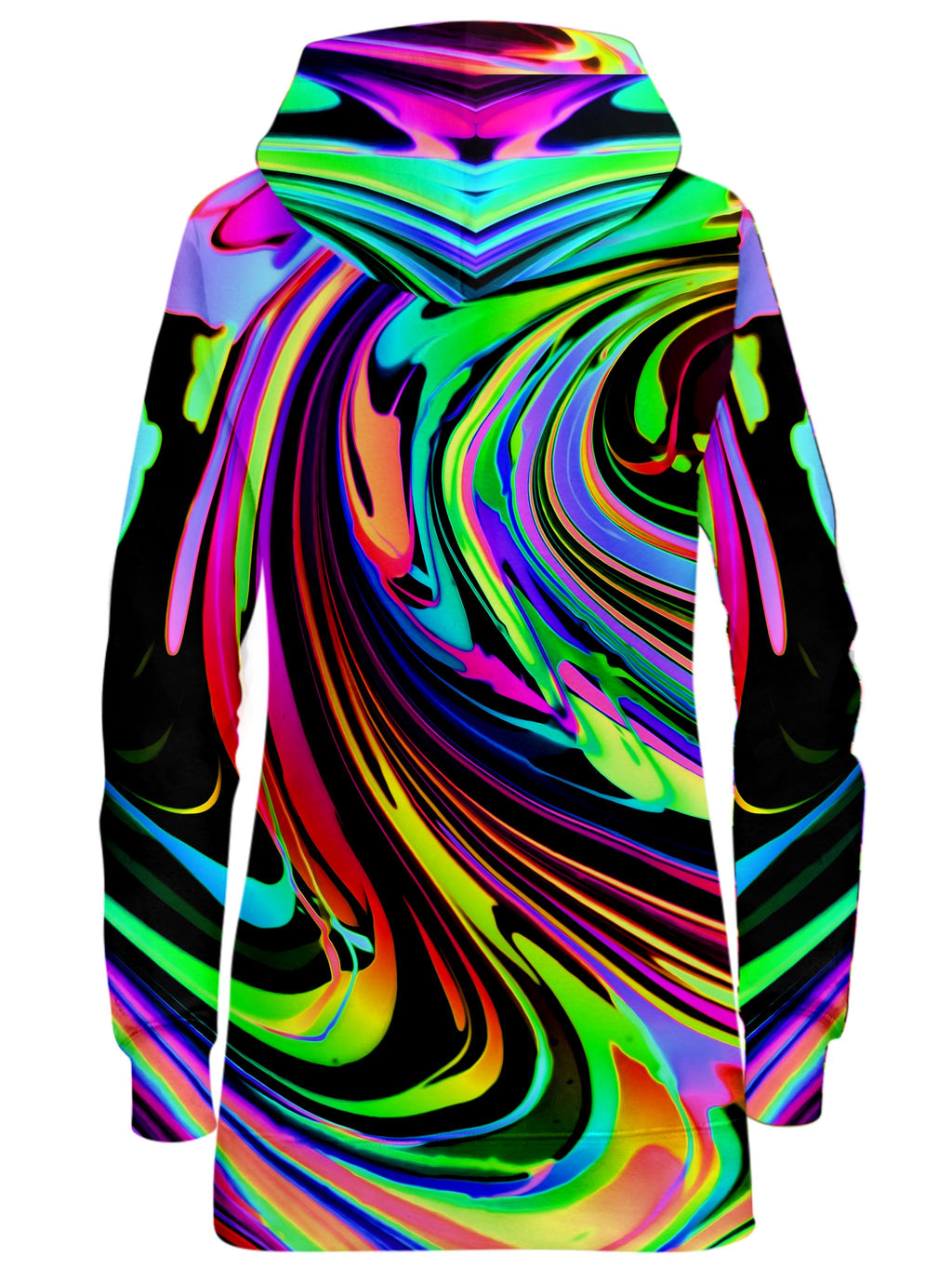 Cosmic Swirl Hoodie Dress Psychedelic Pourhouse Epic Hoodie