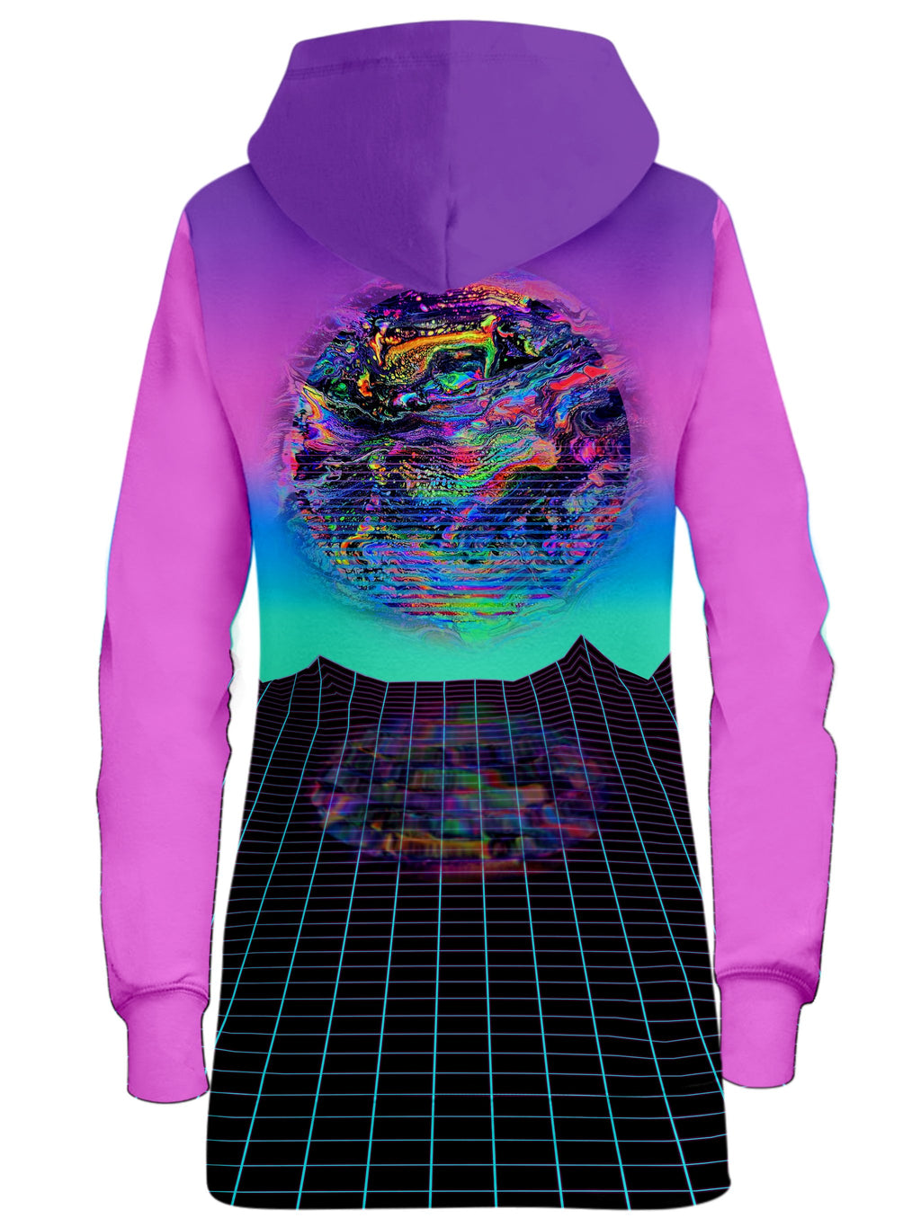 Psychedelic Outrun Hoodie Dress Psychedelic Pourhouse Epic Hoodie