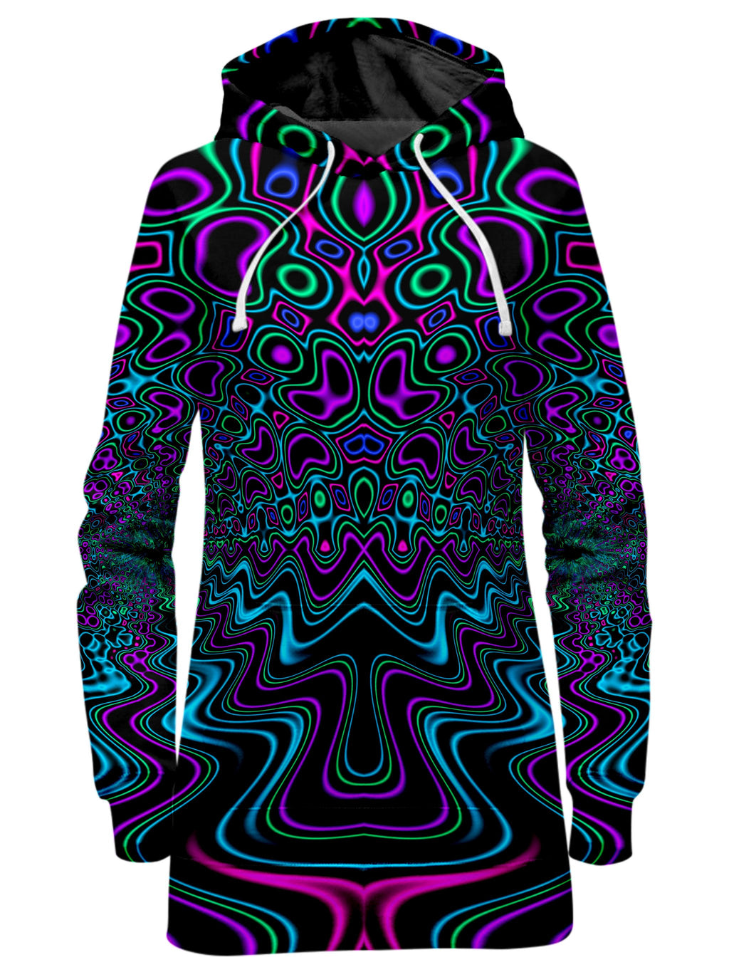 Fractal River Hoodie Dress Psychedelic Pourhouse Epic Hoodie