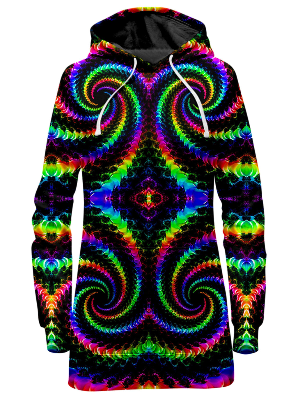 Fractaled Vision Hoodie Dress Psychedelic Pourhouse Epic Hoodie