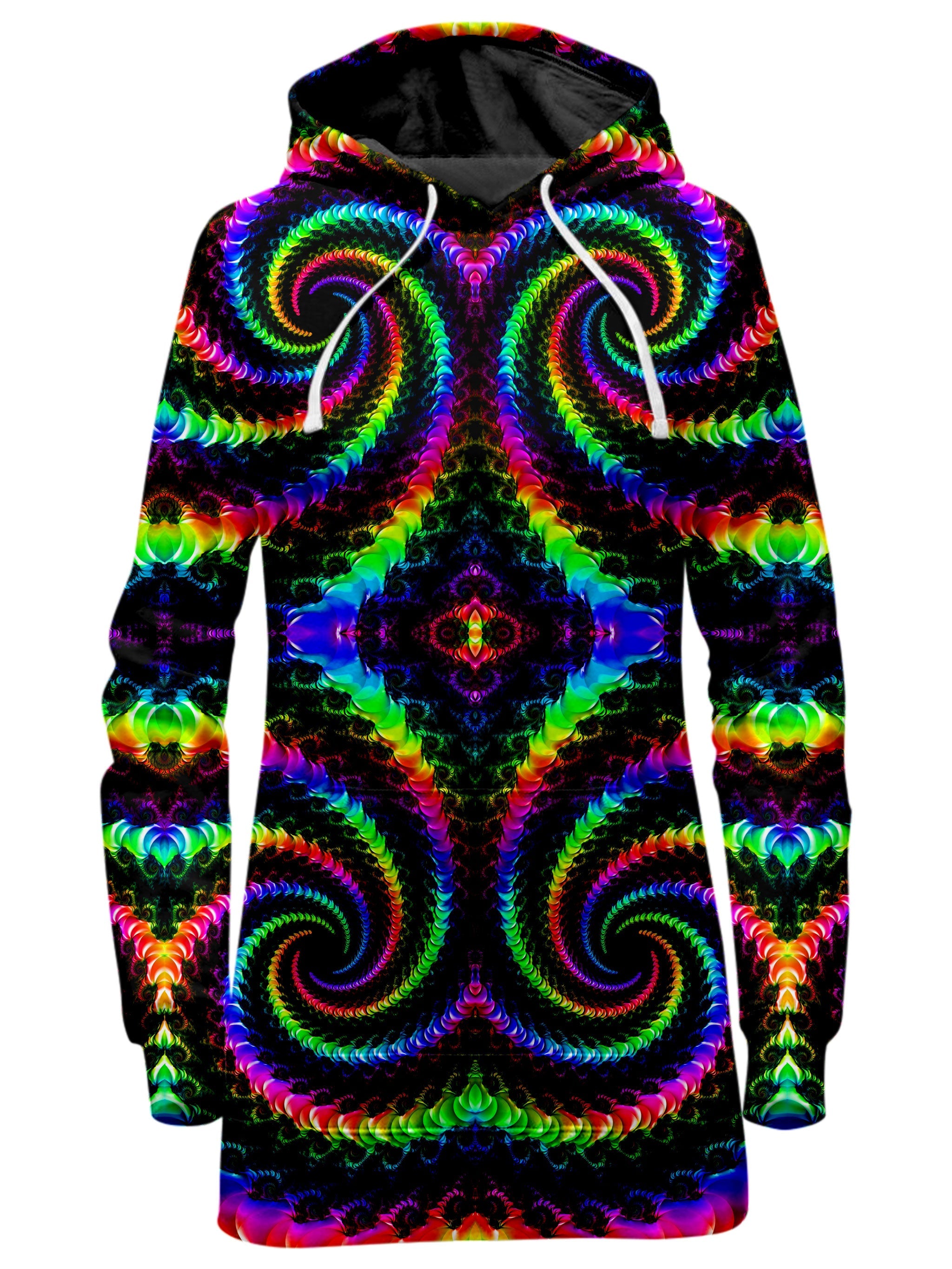 Fractaled Vision Hoodie Dress Psychedelic Pourhouse Epic Hoodie