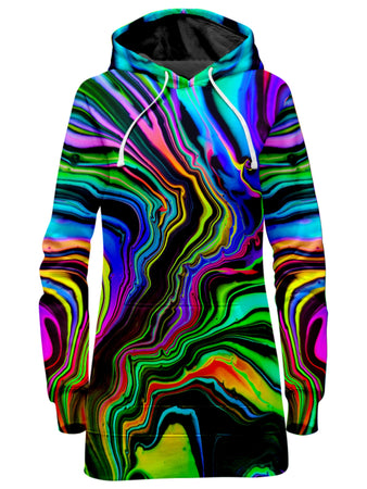 Psychedelic Pourhouse - Rainbow Rift Hoodie Dress