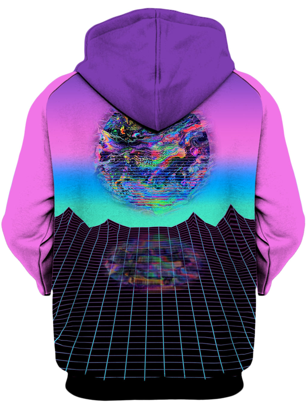 Psychedelic Outrun Unisex Zip-Up Hoodie Psychedelic Pourhouse Epic Hoodie