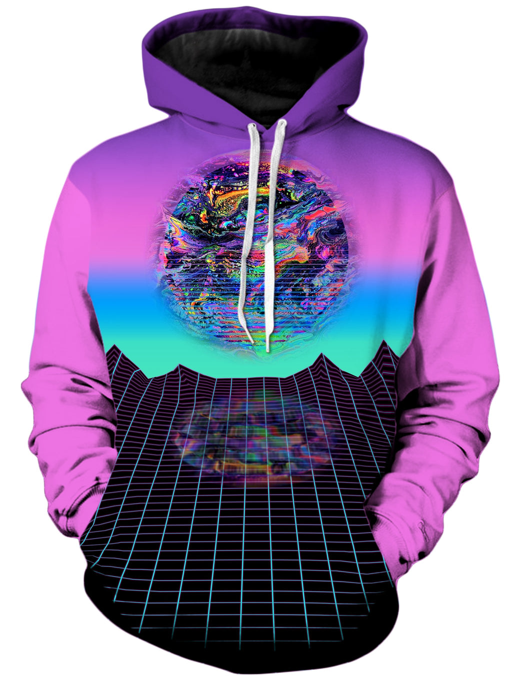 Psychedelic Outrun Unisex Hoodie Psychedelic Pourhouse Epic Hoodie
