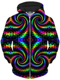 Fractaled Vision Unisex Zip-Up Hoodie Psychedelic Pourhouse Epic Hoodie
