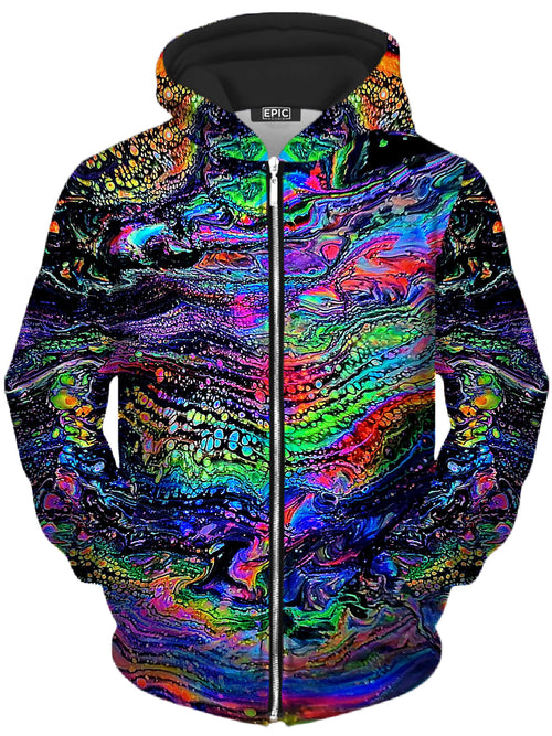 Galactic Drip Unisex Zip-Up Hoodie Psychedelic Pourhouse Epic Hoodie