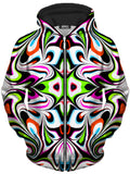 Neon Zebra Portal Unisex Zip-Up Hoodie Psychedelic Pourhouse Epic Hoodie