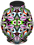 Neon Zebra Portal Unisex Zip-Up Hoodie Psychedelic Pourhouse Epic Hoodie