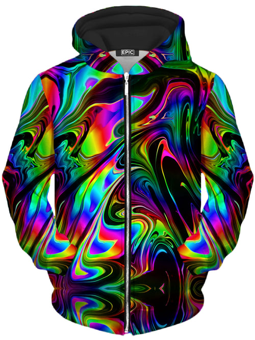 That Glow Flow Unisex Zip-Up Hoodie Psychedelic Pourhouse Epic Hoodie