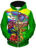 Capricious Chameleon Unisex Zip-Up Hoodie, Rachel Rosenkoetter, T6 - Epic Hoodie