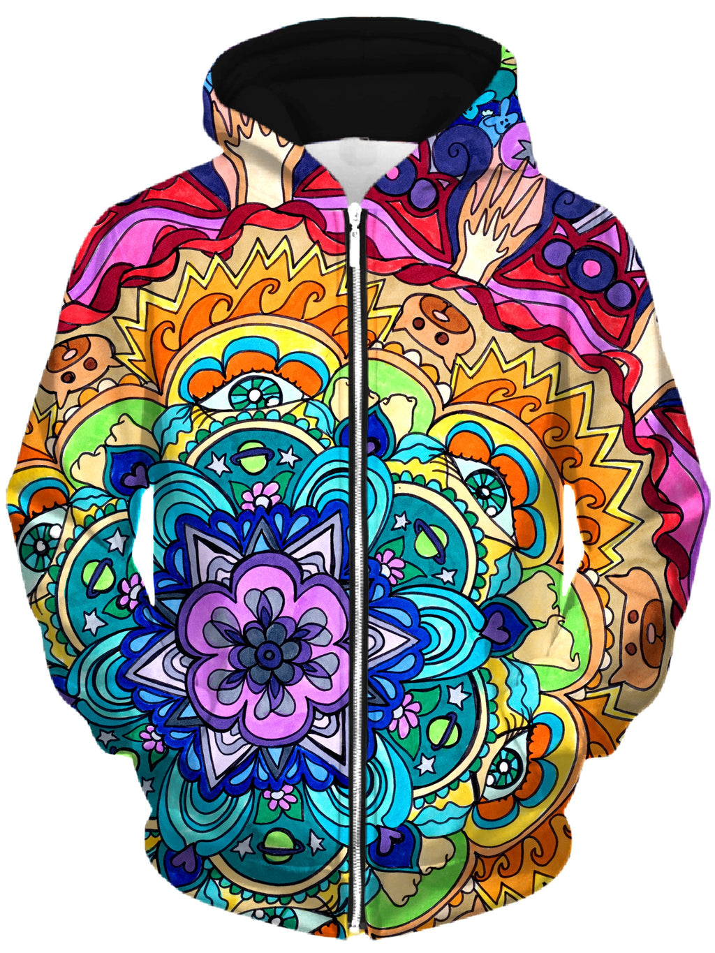 Microcosm Mandala Unisex Zip-Up Hoodie, Rachel Rosenkoetter, T6 - Epic Hoodie