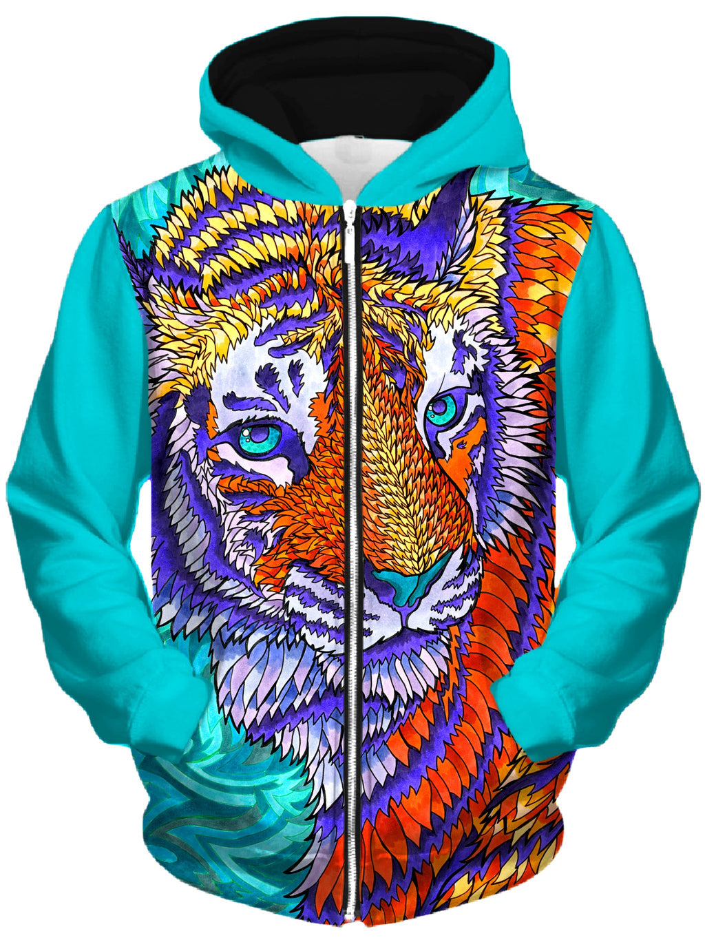 Telenergetic Tiger Unisex Zip-Up Hoodie, Rachel Rosenkoetter, T6 - Epic Hoodie