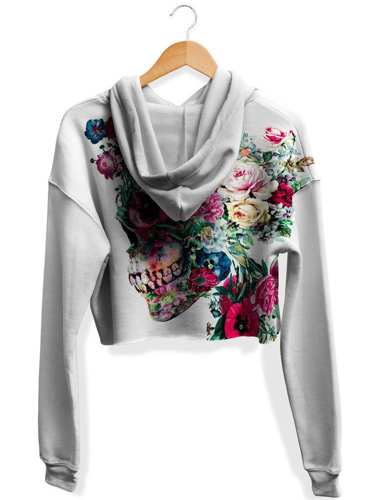 Floral Dorian Fleece Crop Hoodie