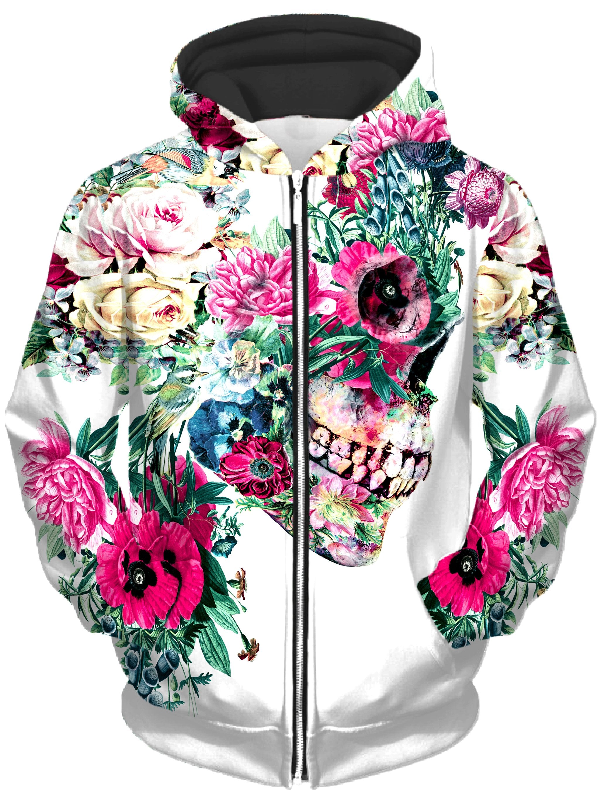 Floral Dorian Unisex Zip-Up Hoodie Riza Peker Epic Hoodie