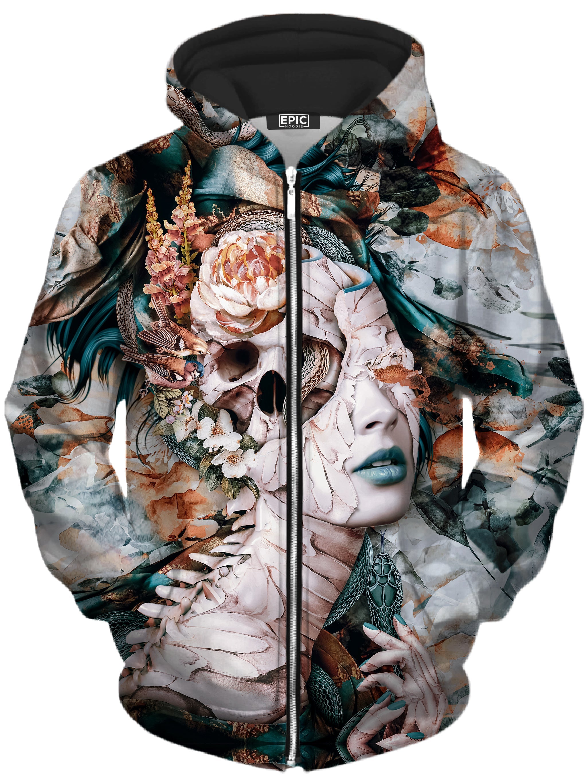 Queen Of Snakes Unisex Zip-Up Hoodie Riza Peker Epic Hoodie